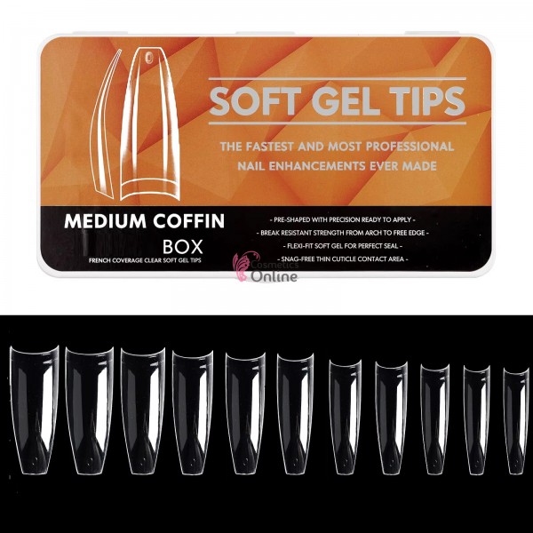 Tipsuri Soft Gel Tips Full Cover 600 bucati Transparente Cod TPS103FF Oval medii mate